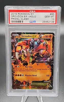 PSA 10 Gem Mint 2015 Pokemon XY Primal Clash Groudon EX Holo 85/160 - Image 1