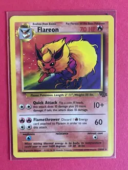 1999 Pokemon Jungle Flareon Unlimited #19/64 Non-Holo Rare HP+ - Image 3