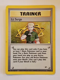 Lt. Surge 17/132 Gym Heroes 2000 Holo Rare WOTC Pokemon Card TCG - Image 1
