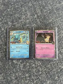 Destined Rivals Pokemon TCG Misty's Gyarados & Team Rocket's Mimikyu Cards Set - Image 2