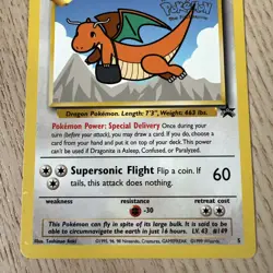 1995 Dragonite #5 Pokemon The First Movie Promo Card - Image 3