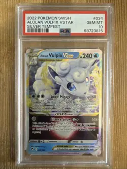 Alolan Vulpix VSTAR - 034/195 - Ultra Rare Sword & Shield- Pokemon Card - PSA 10 - Image 1