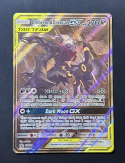 2020 POKEMON SM BLACK STAR PROMOS SM241 UMBREON & DARKRAI TAG TEAM GX PROMO - Image 1