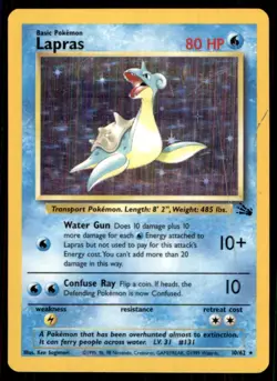 1999 Classic - Fossil Hevy Played Lapras Basic/Rare Holo #10 - Image 1