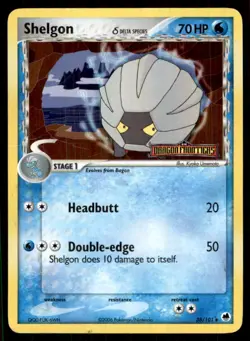 2006 EX - Dragon Frontiers Stamped Reverse Holo Shelgon Stage 1/Uncommon #38 - Image 1