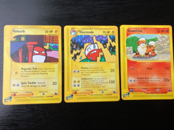 3 Pokemon 2003 Electrode 36/144 Skyridge, Voltorb 113/144 & Growlithe 62/144 EX - Image 1
