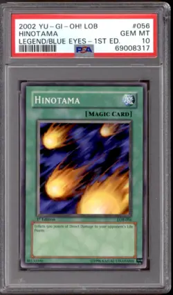 Yu-Gi-Oh Legend of Blue Eyes 1st Edition Hinotama LOB-056 PSA 10 GEM MINT YuGiOh - Image 1