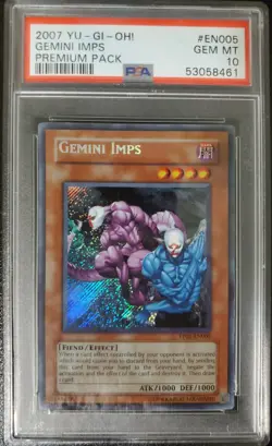 Yugioh 2007 Gemini Imps PP01-EN005 PSA 10 (Full Holo Bleed 🩸) - Image 2