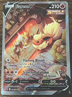 Pokemon Sword & Shield Flareon V Promo Card SWSH 180 Collection Box - Image 1