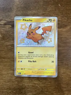 2024 Pokemon Pikachu Shiny Secret Rare Paldean Fates 131/091 Card NM - Image 1