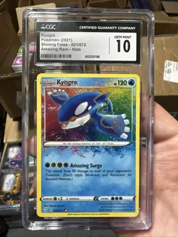 Pokemon TCG Kyogre Shining Fates Holo Card 021/072 Amazing Rare GEM MINT 10 - Image 1