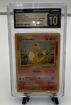 CGC 10 PRISTINE Pokemon Charmander 001/034 Trading Card Game Classic CLC psa - Image 1