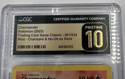 CGC 10 PRISTINE Pokemon Charmander 001/034 Trading Card Game Classic CLC psa - Image 3