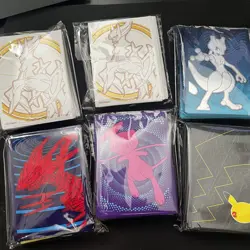 Lot of 6 Pokemon Card Sleeves Sets - Arceus Mewtwo Mew Rayquaza Pikachu 350+ - Image 1