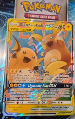 Raichu & Alolan Raichu GX TAG TEAM This Ultra Rare Card TAG TEAM Combination. - Image 1