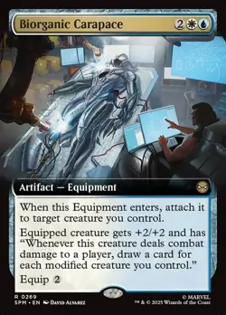 Biorganic Carapace - FOIL EXTENDED ART - Marvel's Spider Man - MTG - Image 1