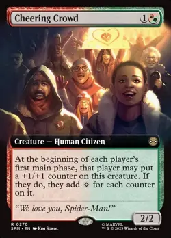 Cheering Crowd - EXTENDED ART - Marvel's Spider Man - MTG - Image 1