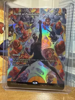 NM Borderless Foil Thrill of Possibility, MTG, Marvel's Spider-Man, Magic, 28 - Image 1