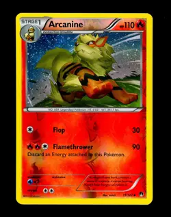 2016 Pokemon ARCANINE Breakpoint REVERSE HOLO Foil XY Series Set Card 11/122 NM - Image 2