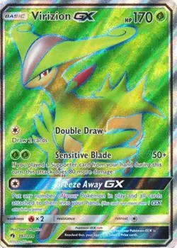 NM-Mint Virizion GX - 197/214 - Full Art Ultra Rare Pokemon Lost Thunder - Image 1