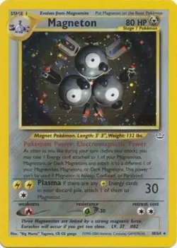 Damaged Magneton - 10/64 - Holo Rare - Unlimited Edition Pokemon Neo Revelation - Image 1