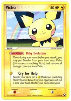 Lightly Played Pichu - 21/108 - Rare Pokemon Power Keepers - Image 1