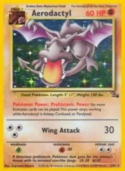 NM-Mint Aerodactyl - 1/62 - Holo Rare - Unlimited Edition Pokemon Fossil - Image 1