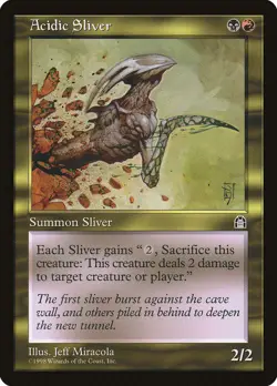 Acidic Sliver Stronghold HEAVILY PLD Black Red Uncommon MAGIC MTG CARD ABUGames - Image 1