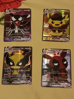 4 Pikachu Pokemon Card Holo GX VSTAR VMAX GX EX Cosplay Art - Image 1