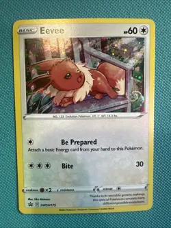Eevee SWSH175 Sword Shield Promo Cosmos Holo Pokemon Card Double Swirl 🌀🌀 - Image 1