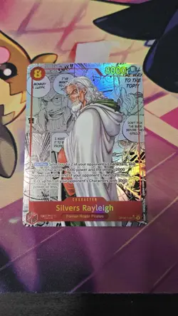 Silvers Rayleigh Parallel Manga Alt Art Op08-118 One Piece English TCG Card - Image 2