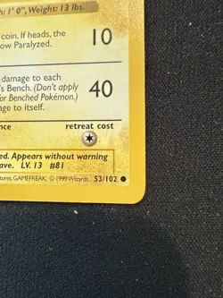 Pokemon Magnemite 53/102 1st Edition Shadowless Base Set Card Unplayed Near Mint - Image 3