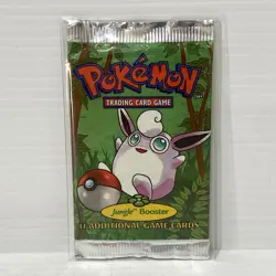 Vintage WOTC Clefable Jungle Unweighed Sealed Pokemon Card Booster Pack - Image 1