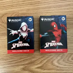 2025 SDCC EXCLUSIVE MAGIC THE GATHERING SPIDER MAN red-white WELCOME DECK x2 - Image 1