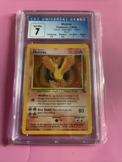 Pokemon Moltres CGC 7 Fossil Unlimited Holo 12/62 Mint Rare PSA - Image 1