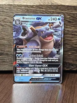 Pokemon TCG Blastoise GX Holo Ultra Rare Card Unbroken Bonds 35/214 LP - Image 1