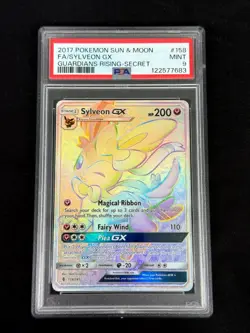 2017 Pokemon Sun & Moon Guardians Rising Sylveon GX #158 / 145 Secret FA PSA 9 - Image 1