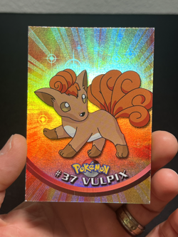 Topps Pokemon Series 1 Rainbow Foil Blue logo 1st print Vulpix #37 LP - Image 1