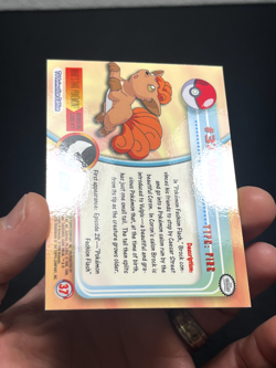 Topps Pokemon Series 1 Rainbow Foil Blue logo 1st print Vulpix #37 LP - Image 5