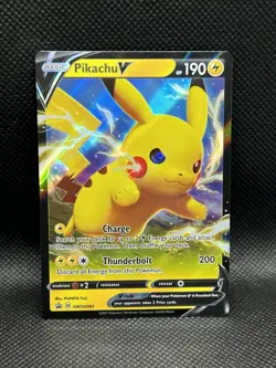 Pikachu V SWSH061 PROMO BLACK STAR HOLO Sword & Shield Pokemon English Foil - Image 1
