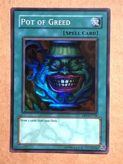 yugioh Pot Of Greed Super Rare Db1-EN134 Super North American Near Mint - Image 1