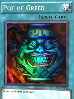 yugioh Pot Of Greed Super Rare Db1-EN134 Super North American Near Mint - Image 2