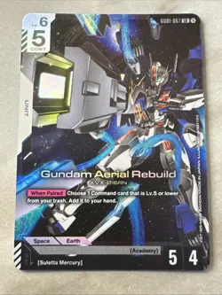 GUNDAM TCG CARD GAME GUNDAM AERIAL REBUILD GD01-067 LR HOLO FOIL ENGLISH NEWTYPE - Image 1