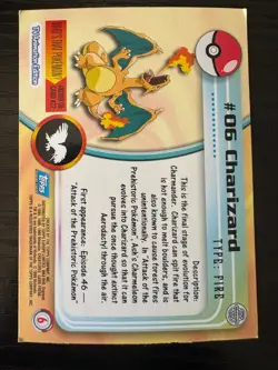 Nintendo Topps Pokemon Charizard Card #06 Holographic - Image 2