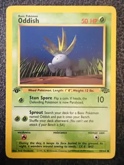 Oddish 58/64 Common 1st Edition Pokemon Card Lightly Played - Image 1