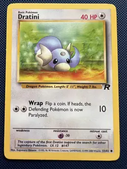 Dratini 53/82 Common Team Rocket Unlimited Pokemon Card NM - Image 1