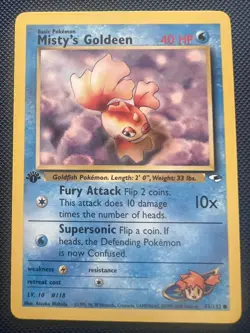 Misty's Goldeen 85/132 Common 1st Edition Pokemon Card Near Mint - Image 1
