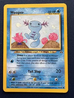Wooper 71/75 Neo Discovery Unlimited Common Pokemon Card NM - Image 1
