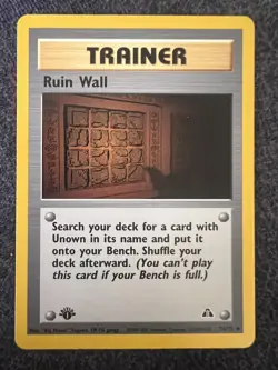 Ruin Wall 74/75 Uncommon 1st Edition Pokemon Card NM - Image 1