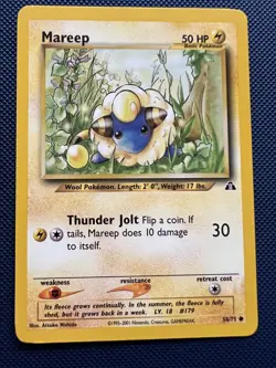 Mareep 58/75 Regular Unlimited Common Pokemon Card NM - Image 1